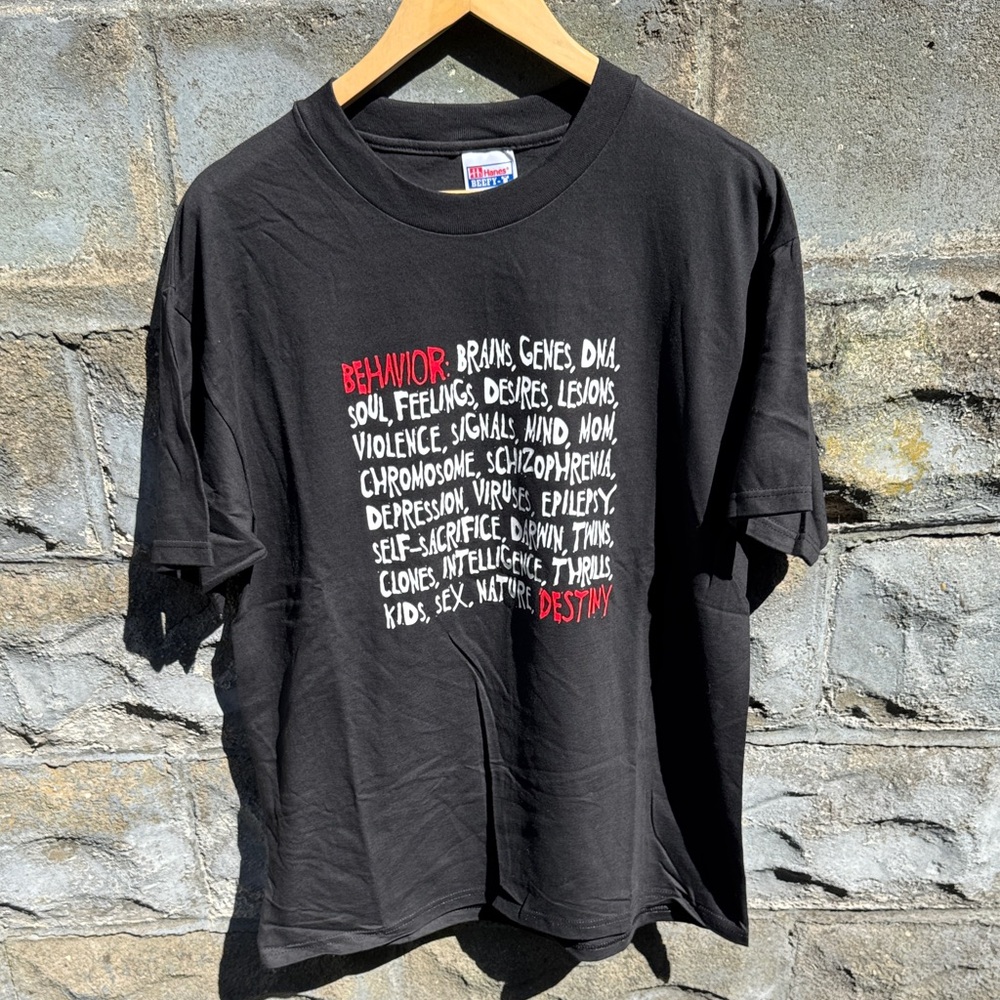 Vintage Discover Magazine human behavior t shirt L promo 90s skate cyber goth